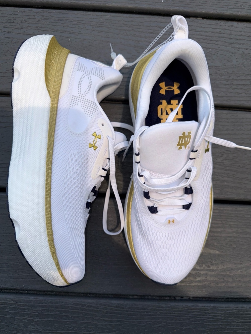 Under Armour Hovr+ Infinite Elite 2 Notre Dame Fighting Irish Running Shoes 10.5
